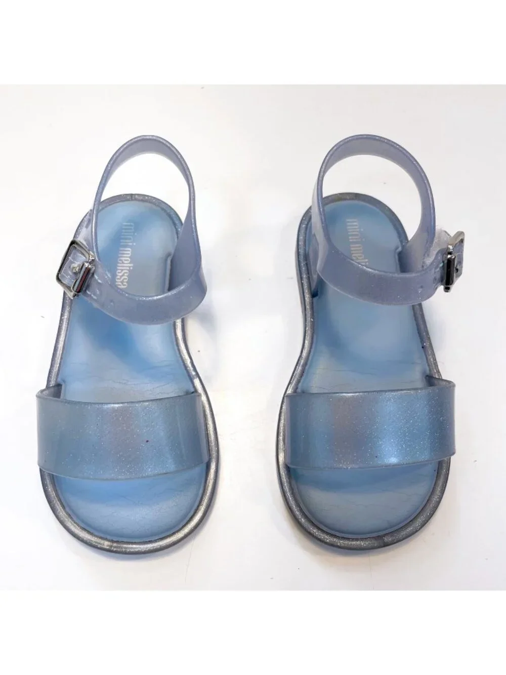 Mini Melissa Mar Sandal in Sparkly Silver, Size 8